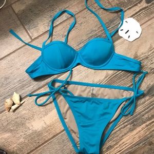 Victoria’s Secret blue bikini (top 32A, bottom Small)